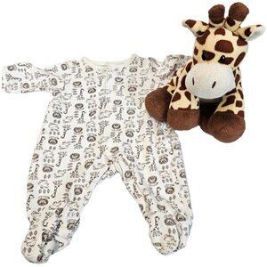 Newborn Footie Plush Ty Baby Giraffe Tiptop Decor Gift Set Unisex Animals Safari